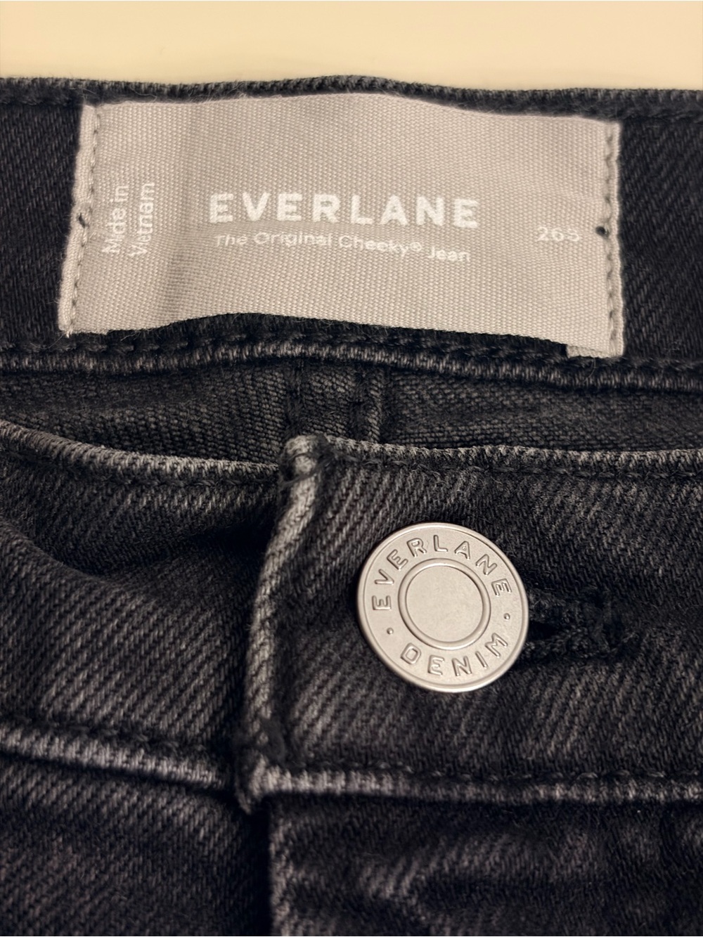 Everlane Organic Cotton High-Rise Straight Leg Black Jeans Size 26S